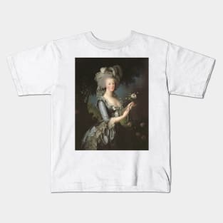 Elisabeth Louise Vigee - Lebrun - Marie Antoinette (1755 ) With A Rose Kids T-Shirt